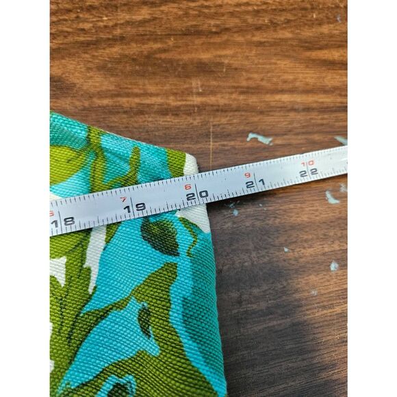 Talbots Dress SZ14W Blue Green Floral Pleat Front - Picture 7 of 8